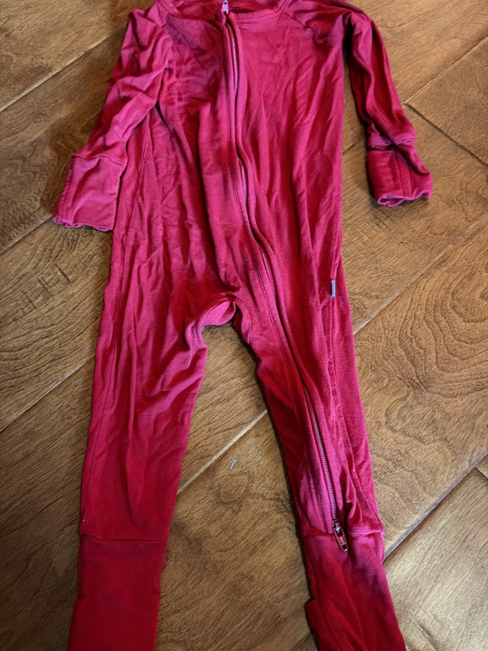 Little Sleepies 6-12 Months Kids Red Zip-Front One-Piece